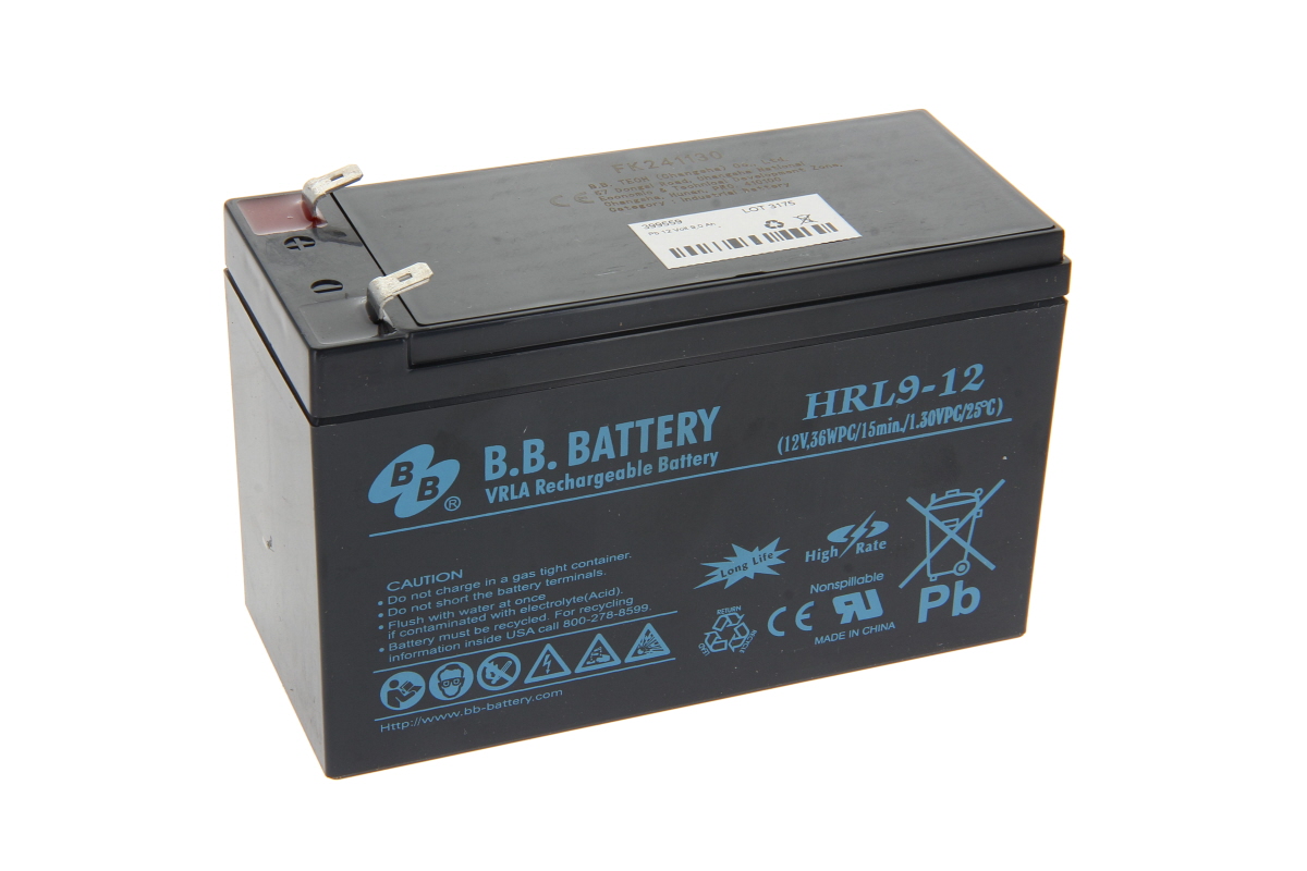 B.B. lead-acid battery type HRL9-12 