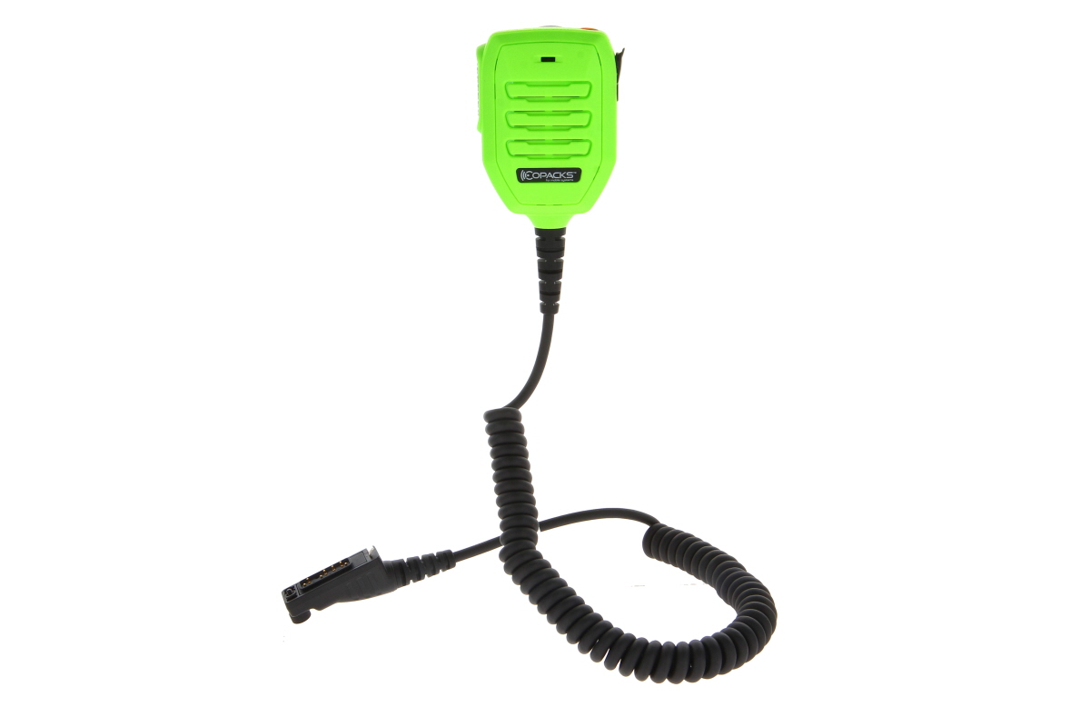 CoPacks speaker microphone GE-XMB7E Hi-Viz with emergency button suitable for Sepura STP9000, SC21