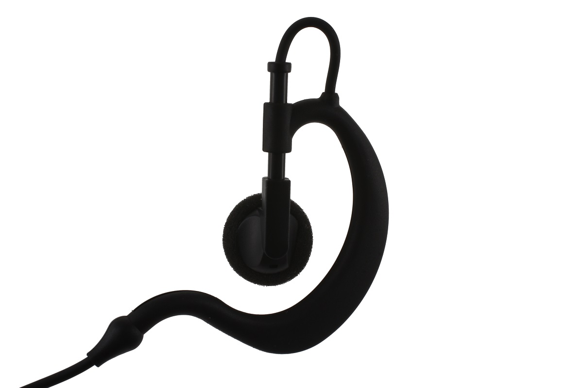 Cuffie GES-P02 nere e leggere con archetto flessibile ed ergonomico e auricolari rotondi e morbidamente imbottiti. L'archetto conduce a un cavo che parte dal bordo inferiore dell'immagine e scende verso il basso a sinistra.