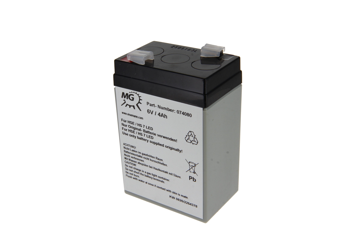AGM original battery for hand spot light Eisemann HSE7LED - 6 Volt 4,5 Ah