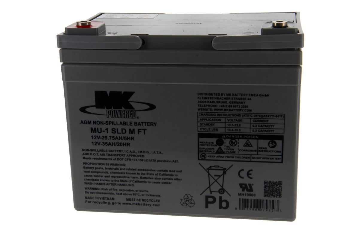 MK Battery Blei Akku MU-1 SLD M-FT-2 